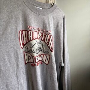 Gildan Gray World Champion Long Sleeve and Blue Short Sleeve Tees